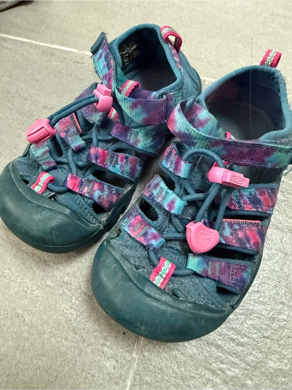 Keen Teal Sandals with Pink and Purple Accents